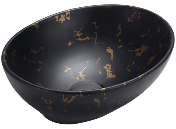 Mexen Elza, chiuveta blat 40,5x33x14 cm, imitatie piatra-negru, 21014097