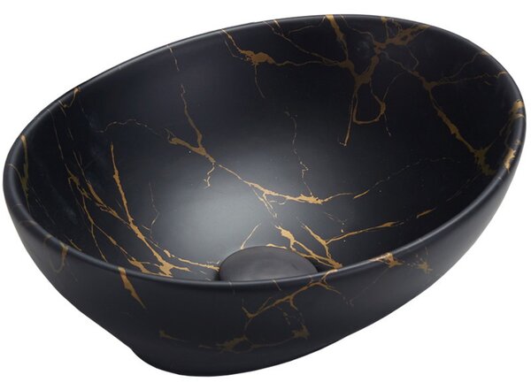 Mexen Elza, chiuveta blat 40,5x33x14 cm, imitatie piatra-negru, 21014098