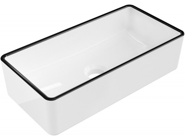 Mexen Nadia, chiuveta blat 46x23x12 cm, margine alb-negru lucios, 21614607