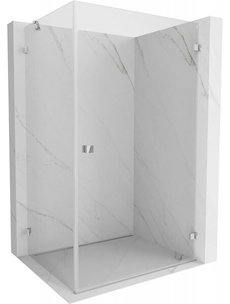 Mexen Lunar-B, cabină de duș cu balamale pe dreapta 90 x 70 cm, sticlă transparentă de 8 mm, profil cromat, 832-090-070-01-00-P
