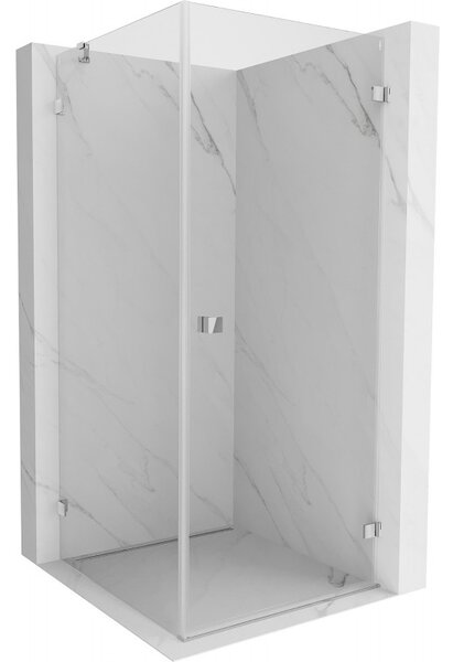 Mexen Lunar-B, cabină de duș cu balamale pe dreapta 70 x 70 cm, sticlă transparentă de 8 mm, profil cromat, 832-070-070-01-00-P