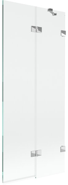 Mexen Lunar, paravan de cadă cu 2 aripi dreapta 80 x 150 cm, sticlă transparentă, crom, 897-080-100-01-00-P