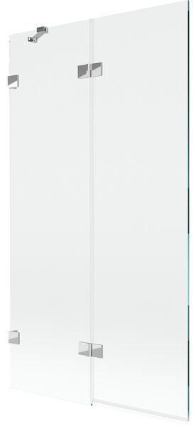 Mexen Lunar, paravan de cadă cu 2 aripi stânga 100 x 150 cm, sticlă transparentă, crom, 897-100-100-01-00-L