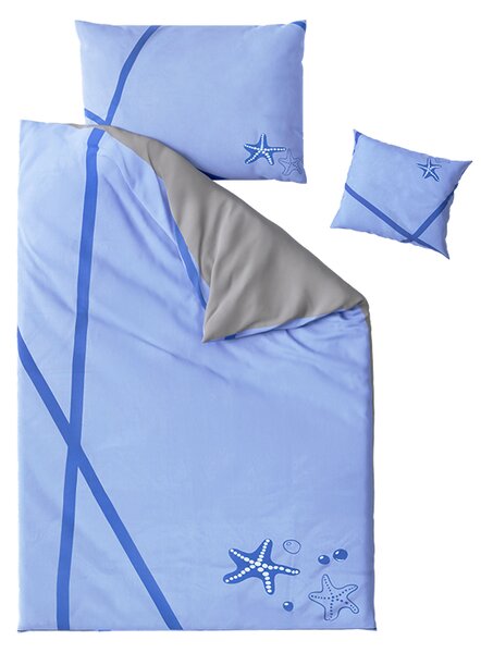 Lenjerie de pat din microfibra Blue STAR + fata de perna 40 x 40 cm gratuit Dimensiune lenjerie de pat: 70 x 90 cm | 140 x 200 cm