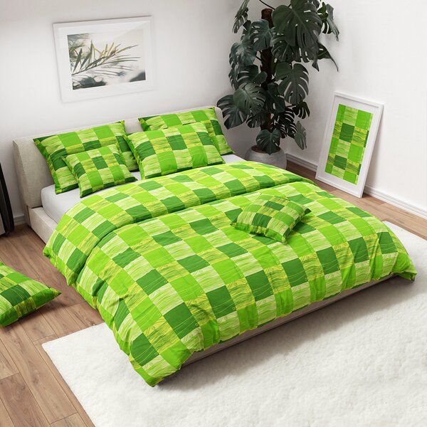 Lenjerie de pat bumbac SONKA verde Dimensiune lenjerie de pat: 70 x 90 cm | 140 x 200 cm