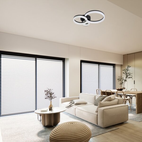 Plafonieră LED Rabalux 71385 AMILIA LED/24W/230V 3000/4000/6500K negru