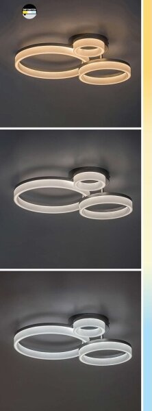 Plafonieră LED Rabalux 71385 AMILIA LED/24W/230V 3000/4000/6500K negru