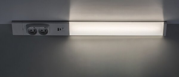 Corp de iluminat LED cu prize pentru corpuri de bucătărie Rabalux 78042 BILAL E LED/18W/230V 4000K 60 cm alb