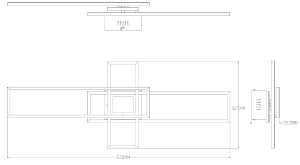 Plafonieră LED dimabilă Zuma Line MS243-BK LUMENZ LED/55W/230V 3000-6000K negru + telecomandă