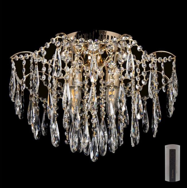 LED Plafonieră cristal 4xE27/60W/230V + 4xLED/3W