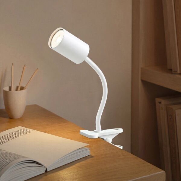 Immax NEO 08294L - Lampă flexibilă cu clemă PUNTO 1xGU10/9W/230V albă