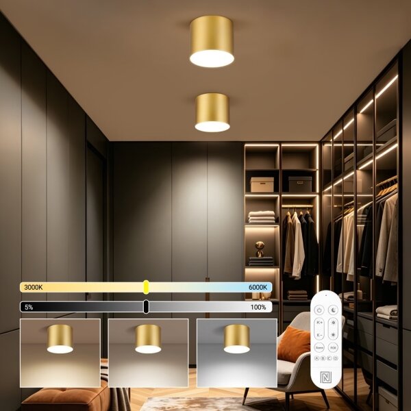 Immax NEO 07318L - Plafonieră LED dimabilă RONDATE 32W/230V 16,5 cm Wi-Fi Tuya aurie