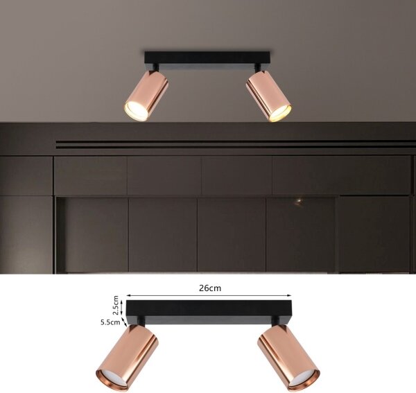 Immax NEO 08302L - Spot PUNTO 2xGU10/9W/230V roz auriu