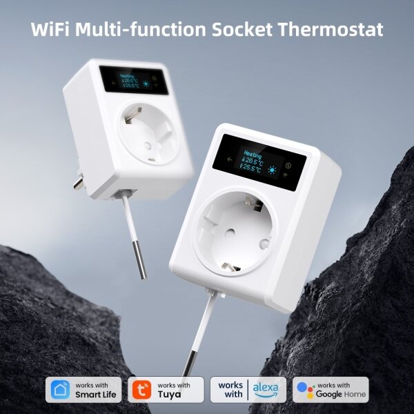 Immax NEO 07811L - Priză inteligentă cu termometru F 3680W Wi-Fi