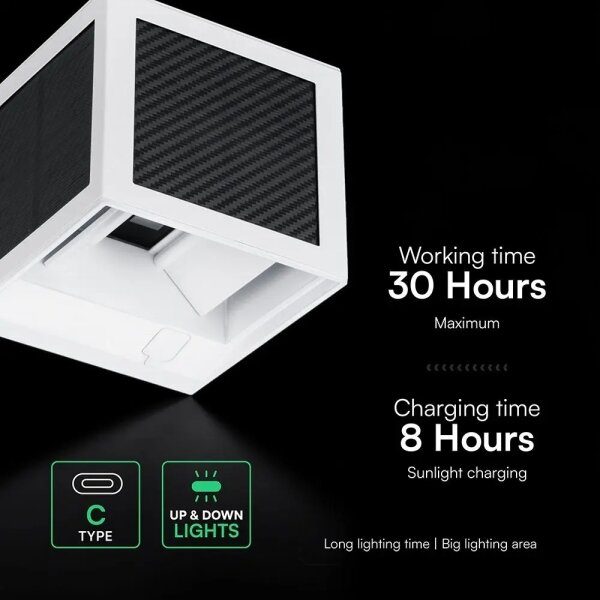Lampă de perete solară cu LED și senzor 9W/3,7V 3000/4000/6000K IP65 2600 mAh albă