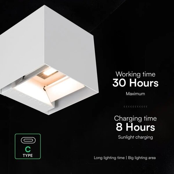 Lampă LED solară de perete cu senzor LED/9W/3,7V 3000/4000/5000K IP65 2600mAh alb