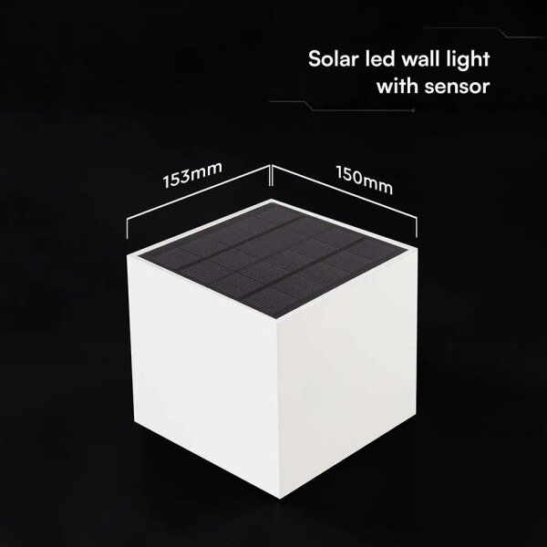 Lampă LED solară de perete cu senzor LED/9W/3,7V 3000/4000/5000K IP65 2600mAh alb