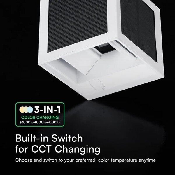 Lampă de perete solară cu LED și senzor 9W/3,7V 3000/4000/6000K IP65 2600 mAh albă