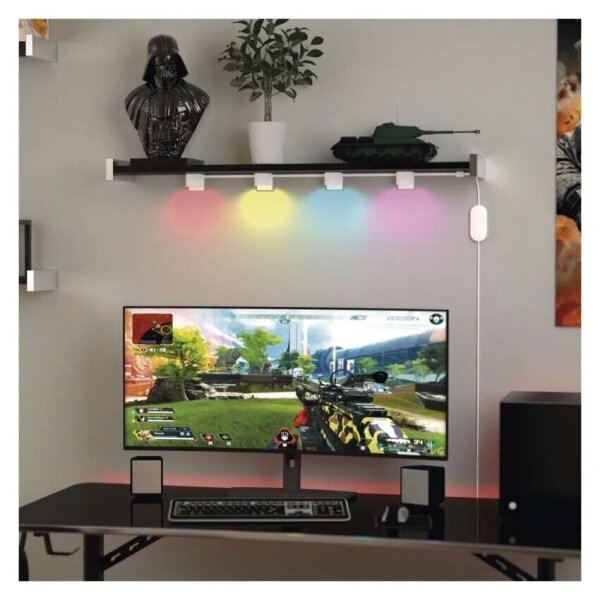 Instalație LED RGBIC+CCT decorativă GoSmart 4xLED/7W/230V 85 cm Wi-Fi Tuya