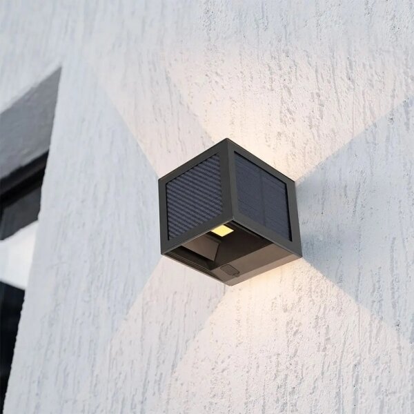 Lampă solară de perete cu senzor LED/9W/3,7V 3000/4000/6000K IP65 2600mAh neagră