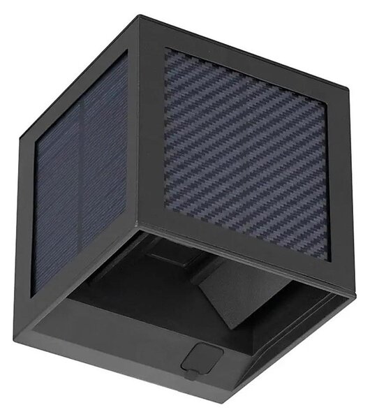 Lampă solară de perete cu senzor LED/9W/3,7V 3000/4000/6000K IP65 2600mAh neagră