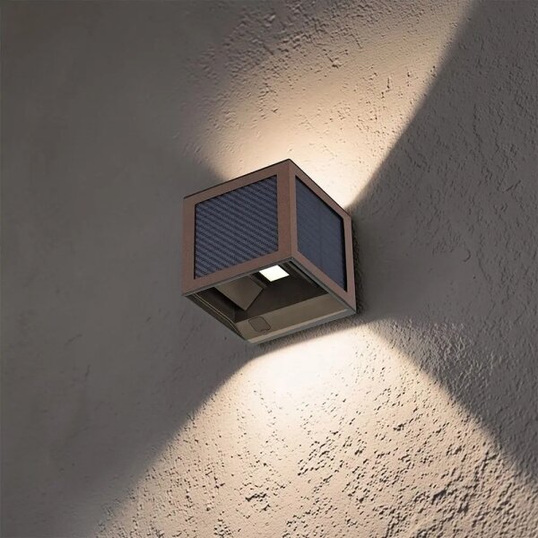 Lampă solară LED de perete cu senzor LED/9W/3,7V 3000/4000/6000K IP65 2600mAh maro