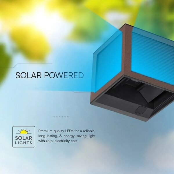 Lampă solară LED de perete cu senzor LED/9W/3,7V 3000/4000/6000K IP65 2600mAh maro