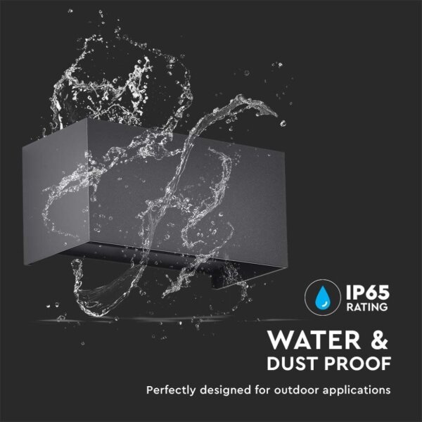 Aplica de perete de exterior LED/24W/230V 3000K IP65 negru