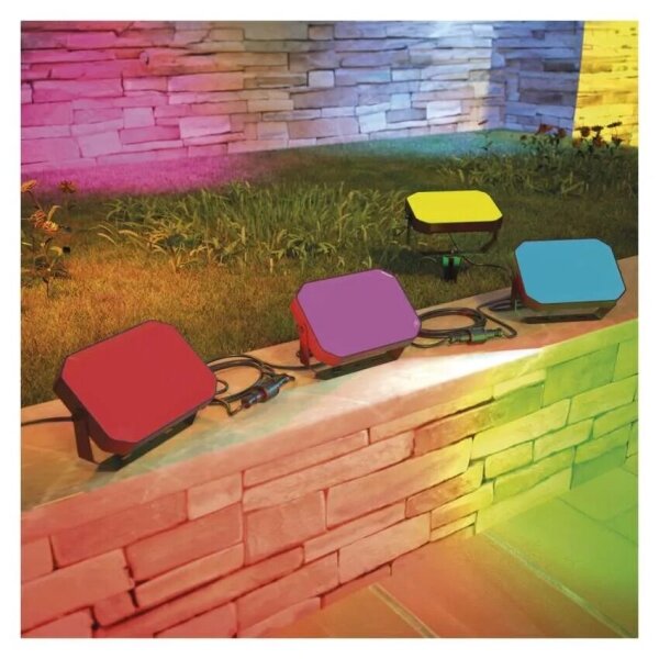 SET 3x proiector LED RGBIC dimabil de exterior LED/14W/230V 3000-6500K IP65 Wi-Fi Tuya