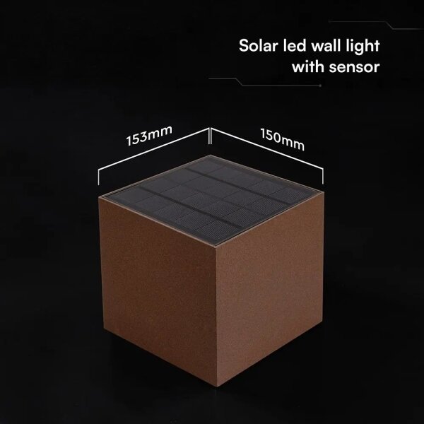 LED Sol aplică de perete cu senzor LED/9W/3,7V 3000/4000/5000K IP65 2600 mAh maro