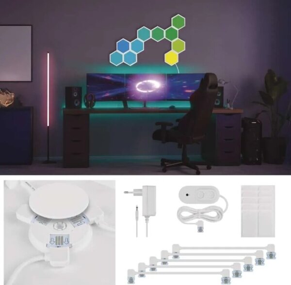 SET 10x panou RGBIC dimabil LED/1,9W/230V Wi-Fi Tuya