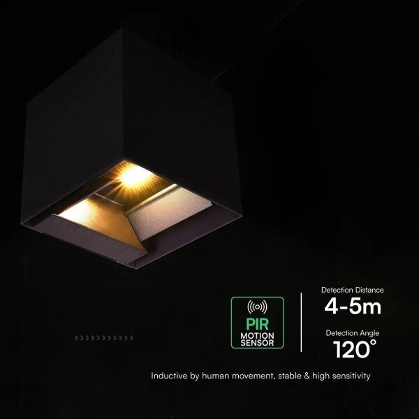 Lampă solară de perete cu senzor LED/9W/3,7V 3000/4000/5000K IP65 2600mAh neagră