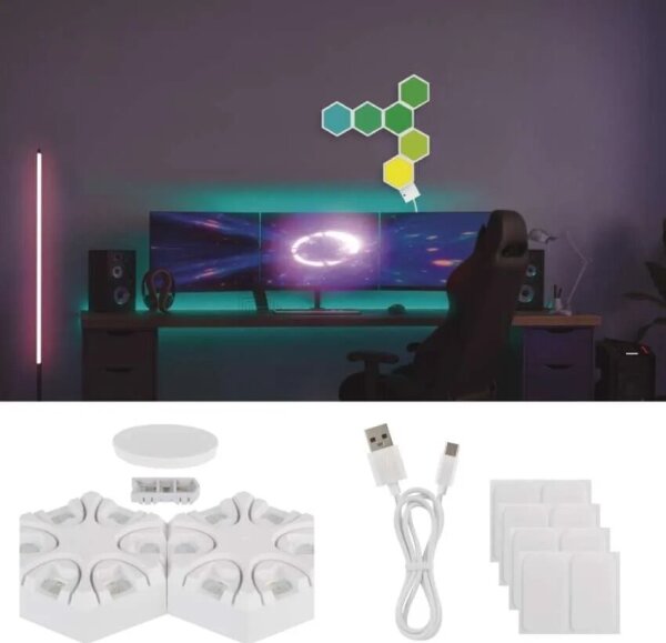 Lampă RGBIC dimabilă de masă GoSmart LED/5,5W/230V Wi-Fi Tuya