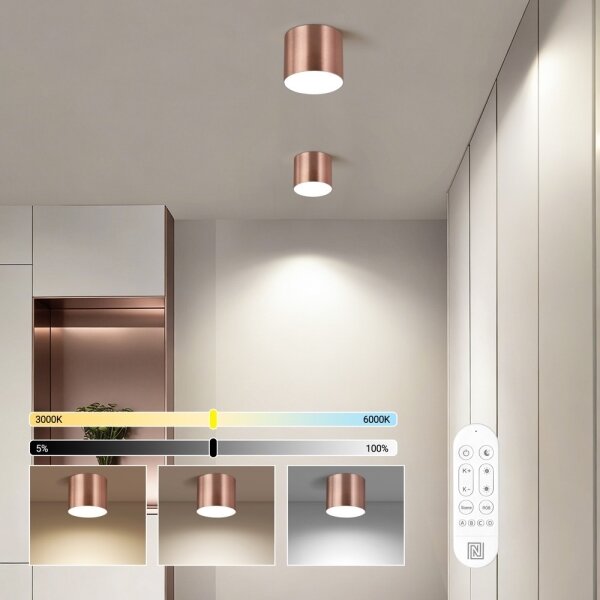 Immax NEO 07319L - Lampă LED dimabilă de tavan RONDATE 18W/230V 11,5 cm Wi-Fi Tuya roz