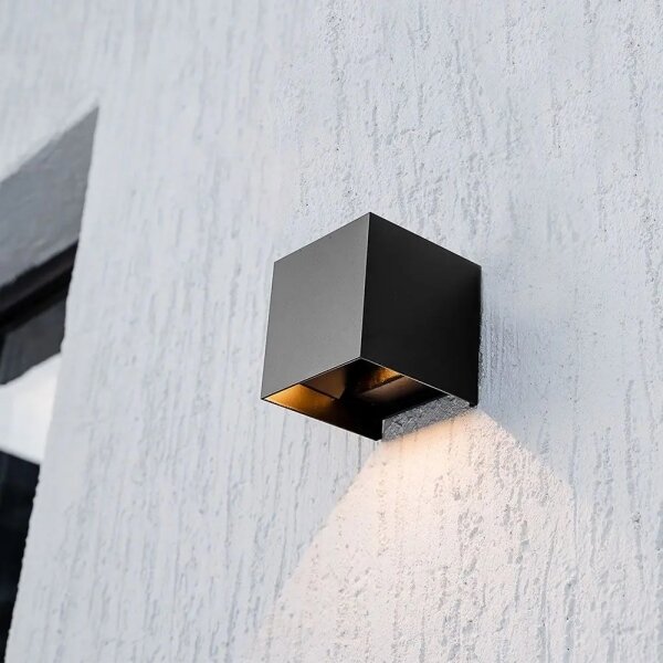 Lampă solară de perete cu senzor LED/9W/3,7V 3000/4000/5000K IP65 2600mAh neagră