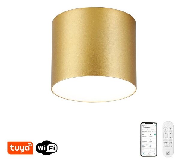 Immax NEO 07317L - LED dimabil plafonieră RONDATE 18W/230V 11,5cm Wi-Fi Tuya auriu