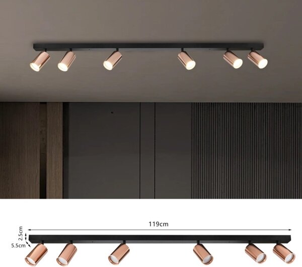 Immax NEO 08305L - Spot PUNTO 6xGU10/9W/230V aur roz