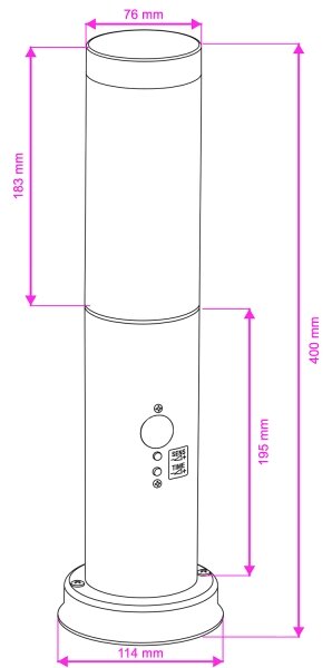 Brilagi - Lampă de exterior cu senzor NOVA 1xE27/15W/230V 40 cm IP44 neagră