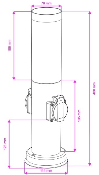 Brilagi - Lampă de exterior NOVA cu 2 prize SCHUKO, soclu 1x E27 (15W/230V), 40 cm, IP44, maro