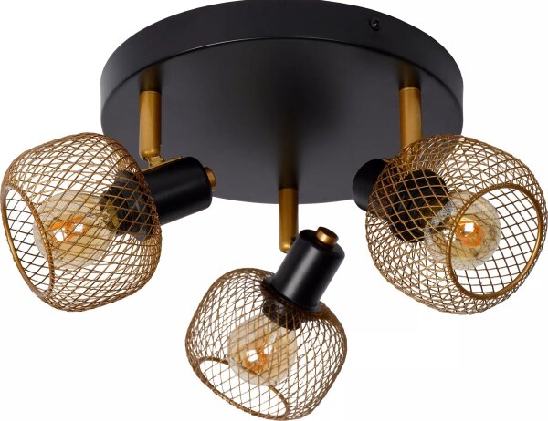 Spot Lucide 77978/13/02 MAREN 3xE14/13W/230V negru/alamă