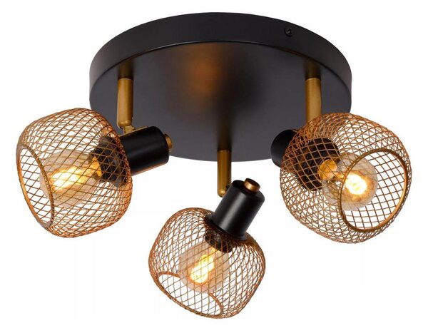 Spot Lucide 77978/13/02 MAREN 3xE14/13W/230V negru/alamă