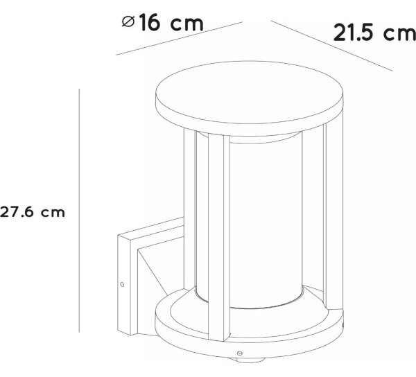 Lampă de perete de exterior Lucide 15803/01/30 CADIX 1xE27/15W/230V IP65
