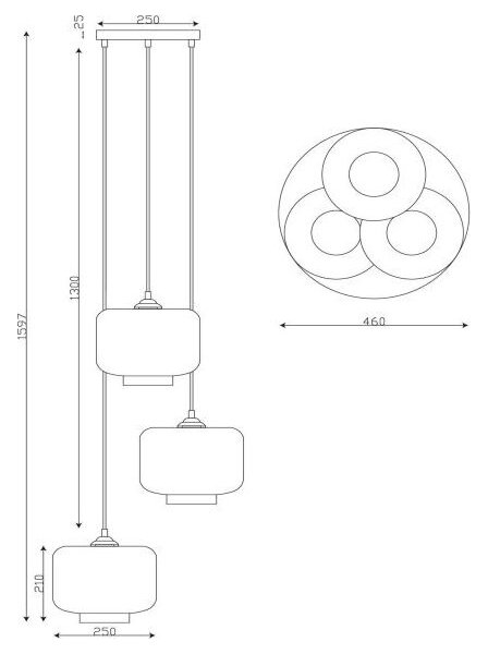 Lustră pe cablu Lucide 46413/13/65 MEDINE 3xE27/40W/230V fumuriu