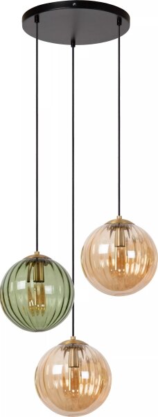 Lustră pe cablu Lucide 45493/03/33 MONSARAZ 3xE27/40W/230V verde/bej
