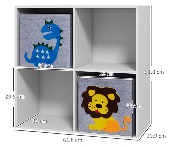 ZONEKIZ Cutii Depozitare Jucării cu 2 Sertare, Material Netesut, Alb | Aosom Romania