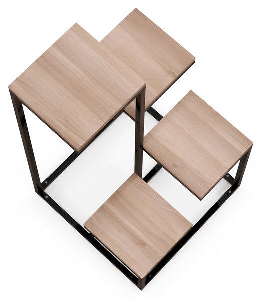 Outsunny Stand de Flori pe 4 Niveluri, Raft de Colt pentru Plante, Suport de Expunere pentru Ghivece, pentru Camera de Zi, Terasa, Balcon, Maro