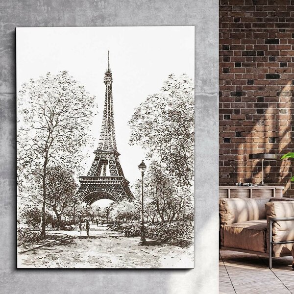 DUBLEZ | Turnul Eiffel din Paris - Tablou 3D gravat pentru perete