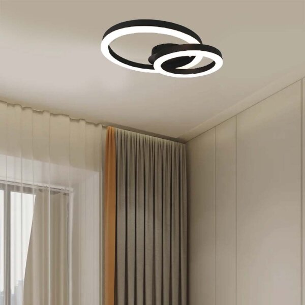 Plafonieră LED/20W/230V 3000K negru