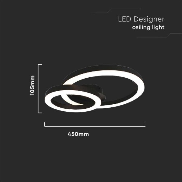 Plafonieră LED/20W/230V 3000K negru