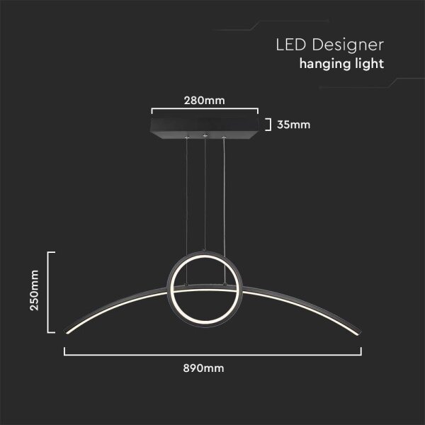 Lustră LED pe cablu LED/30W/230V 4000K negru